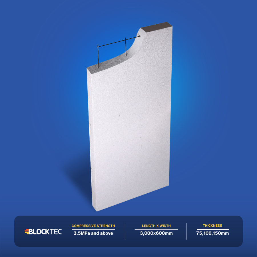 Blocktec AAC Wall Panel 75mm